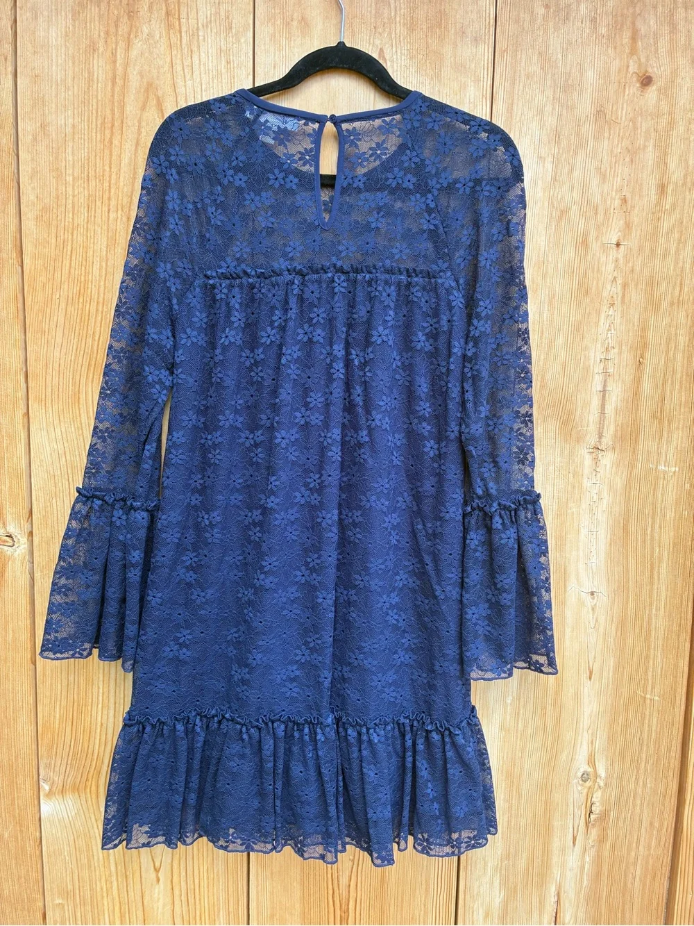 Michael Kors Floral Lace Babydoll Dress in True Navy Size Medium
